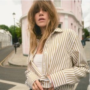 Reformation Parker Relaxed Shirt in Mojave Stripe in Large